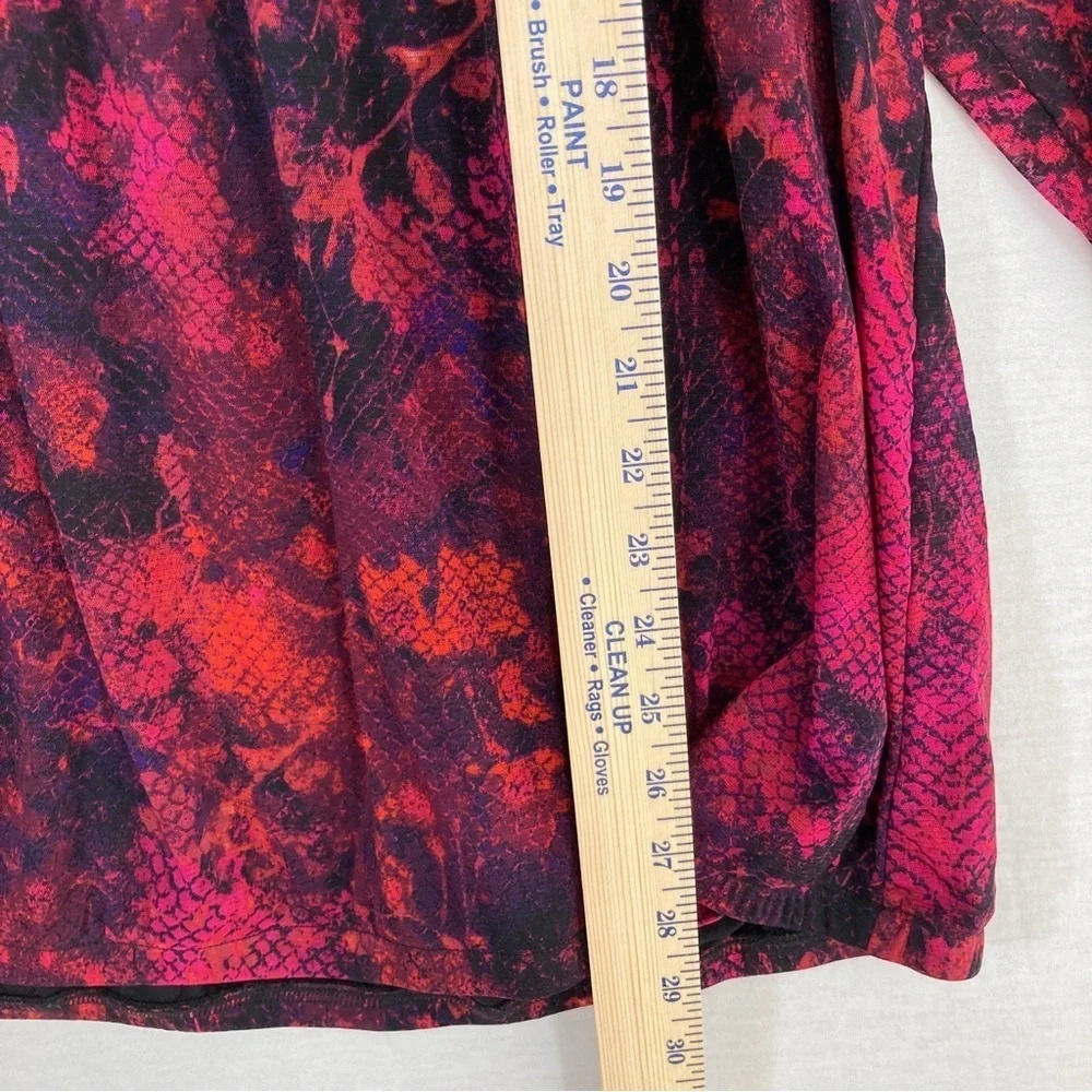 INC‎ International Concepts Pink Purple Abstract Print Round Neck Blouse 1X - Picture 6 of 9
